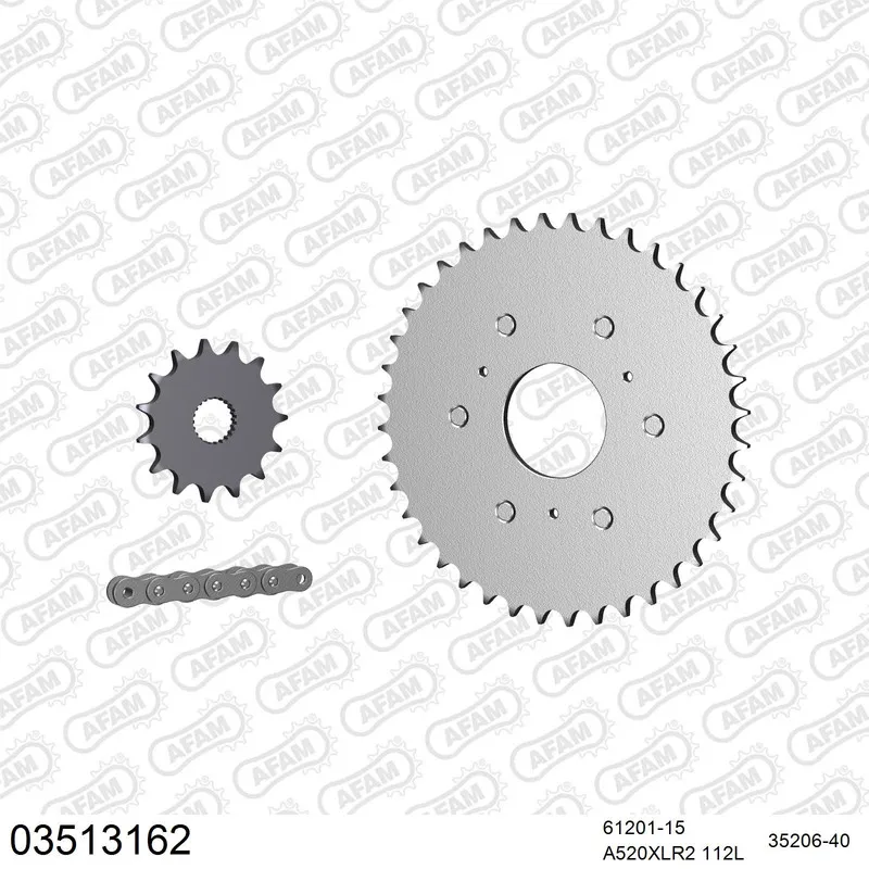 03513162 AFAM Kettensatz Stahl 520 XLR2 15x40 - Aprilia 125 Classic 1995-01 - 03513162
