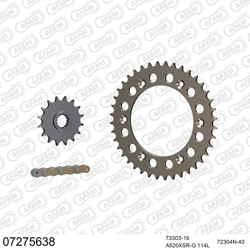 07275638 AFAM Kettensatz Aluminium 520 XSR-G 16x40 - KTM 690 Duke 2008-19 - 07275638