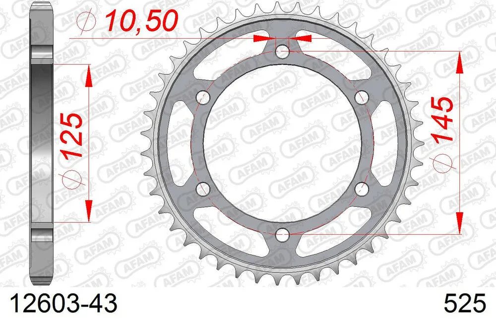 12603-43 AFAM Kettensatz Stahl 525 XMR3 16x43 - Yamaha TDM 850 1999-01 - 01283638