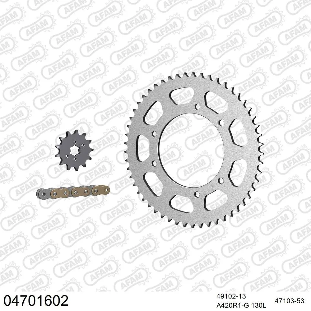 AFAM Kettensatz Stahl 420 R1-G 13x53 - Derbi 50 R Senda R1 2000-03 - 04701602