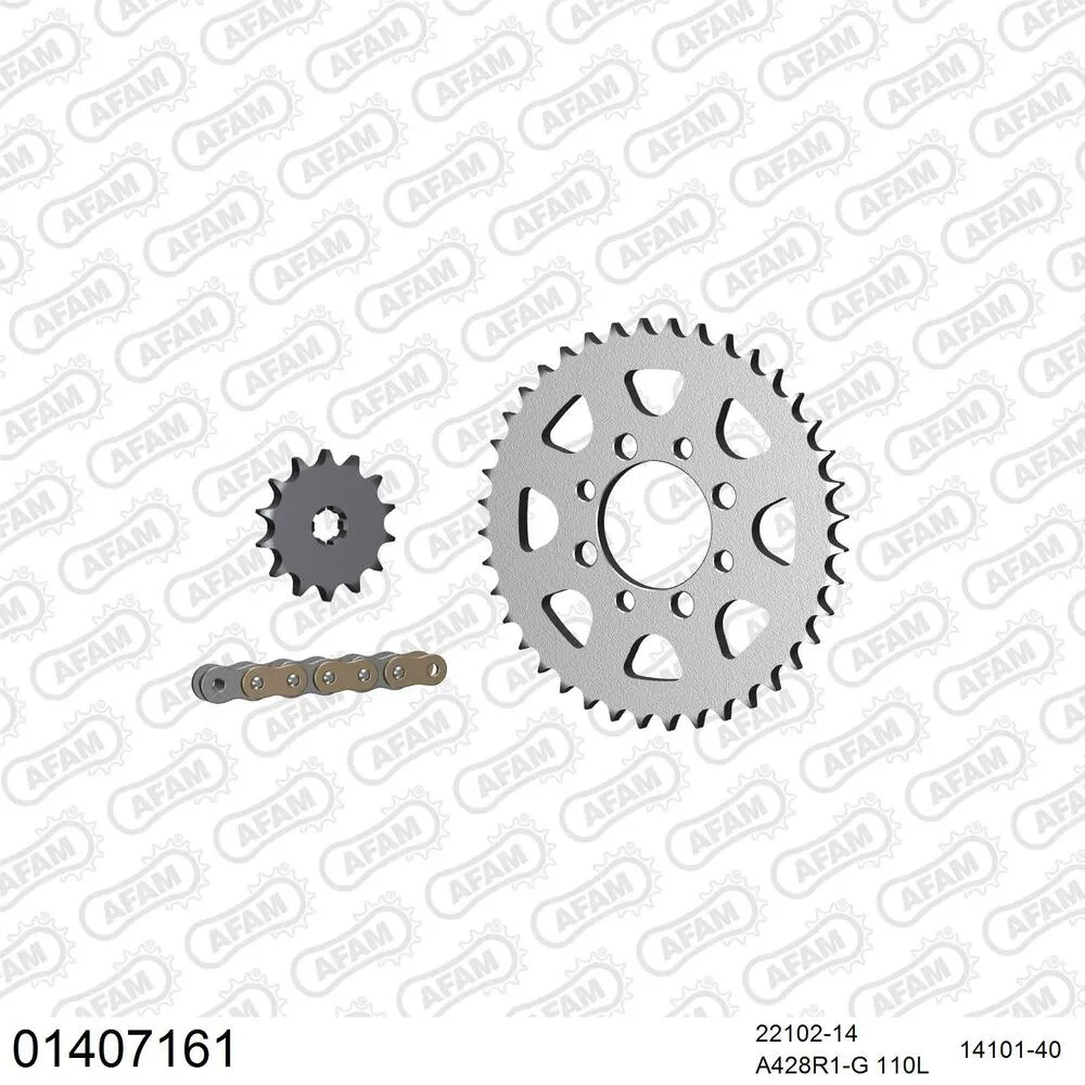 AFAM Kettensatz Stahl 428 R1-G 14x40 - Suzuki GT 80 L 1981-82 - 01407161