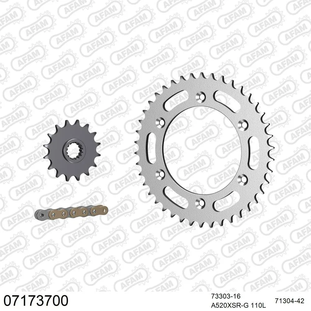 07173700 AFAM Kettensatz Stahl 520 XSR-G 16x42 - KTM 640 Adventure 1998-07 - 07173700