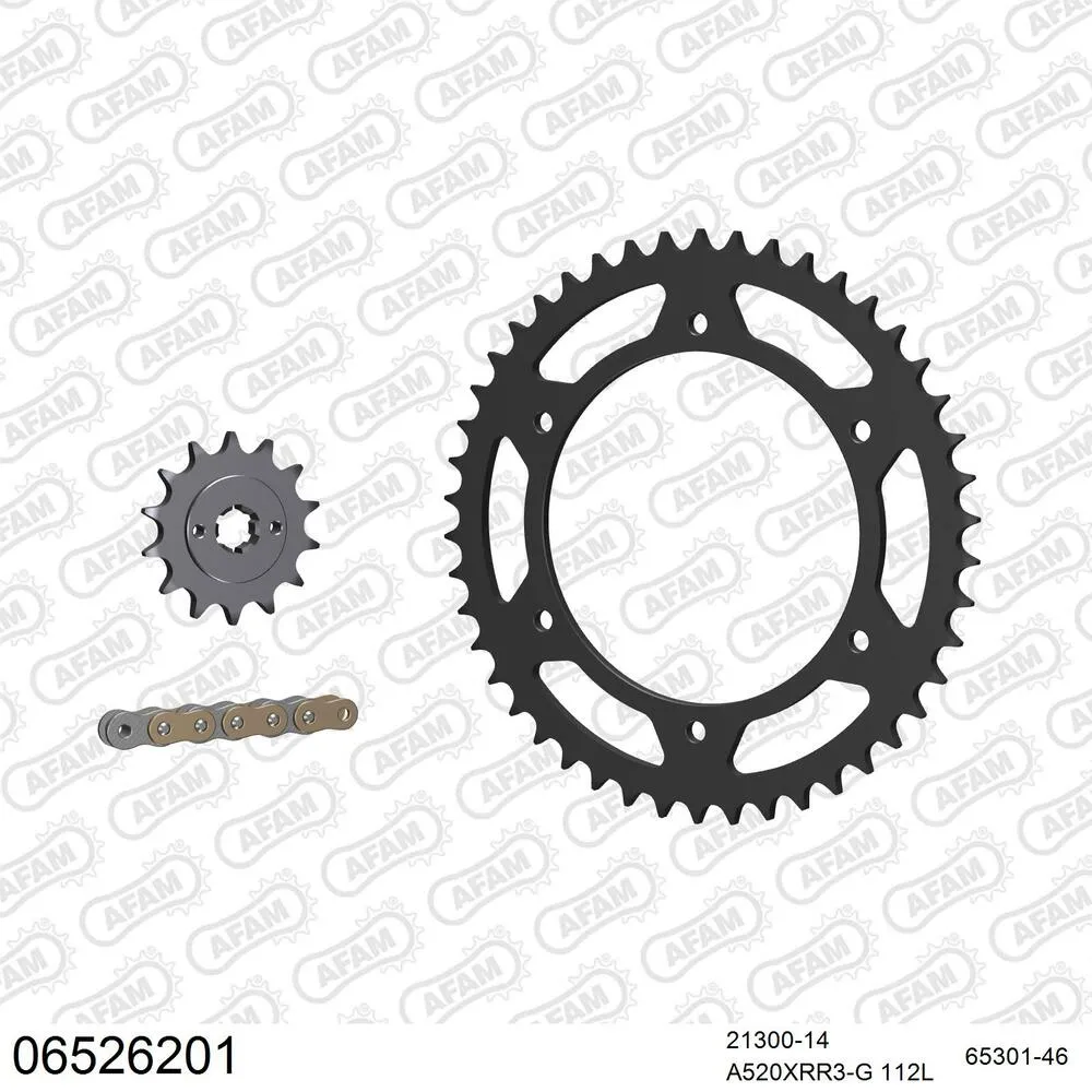 AFAM Kettensatz Stahl 520 XRR3-G 14x46 - Hyosung GT 250 R Sport 2004-08 - 06526201