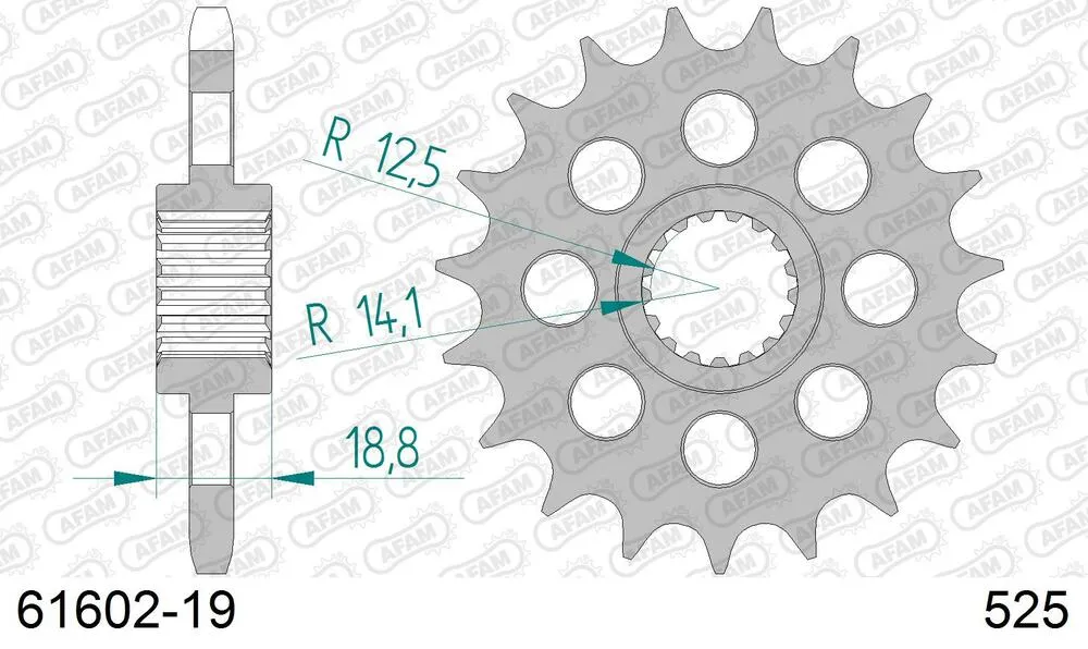 AFAM Kettensatz Stahl 525 XMR3 19x47 - BMW F 800 R 2015-20 - KIT105971