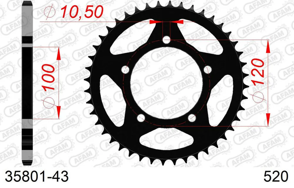 AFAM Kettensatz Stahl 520 XSR-G 17x43 - Aprilia RS 660 2020-22 - 03573131