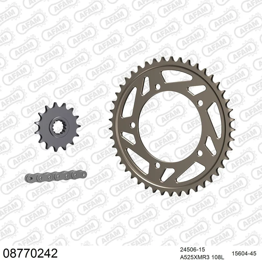 AFAM Kettensatz Aluminium 525 XMR3 15x45 - Triumph Daytona 600 2003-04 - 08770242