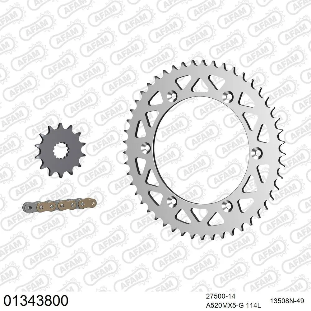 AFAM Kettensatz Aluminium 520 MX6-GG 14x49 - Yamaha YZ 400 F 1998 - 01343800