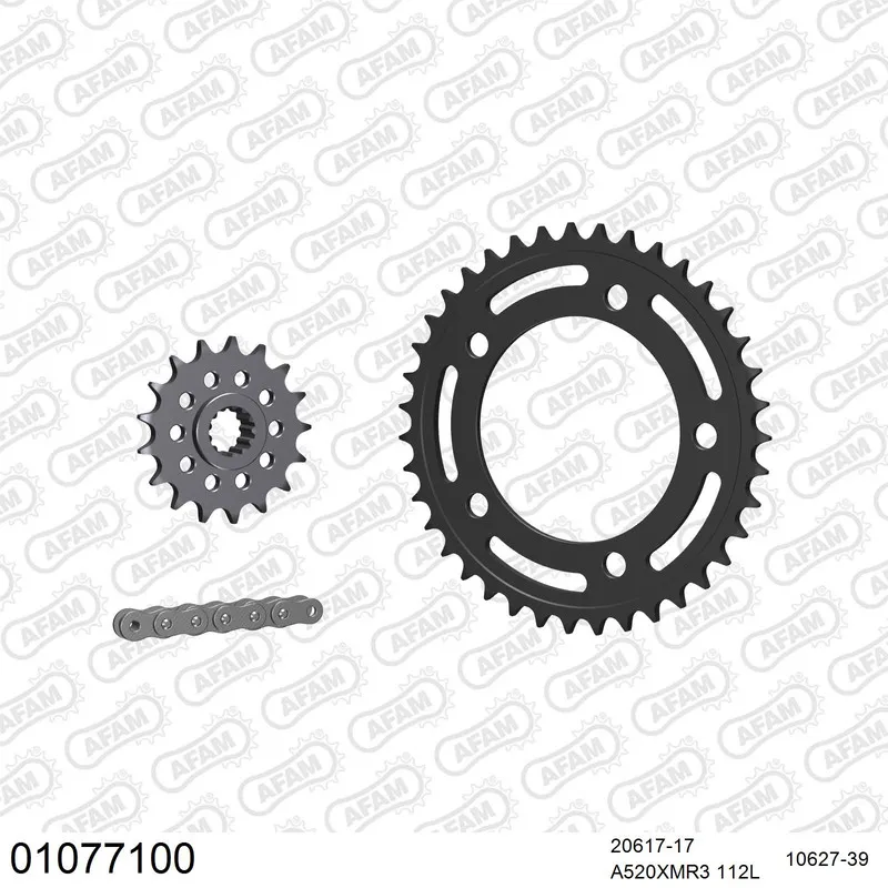 01077100 AFAM Kettensatz Stahl 520 XMR3 17x39 - Honda NC 750 D Integra DCT 2014-17 - 01077100