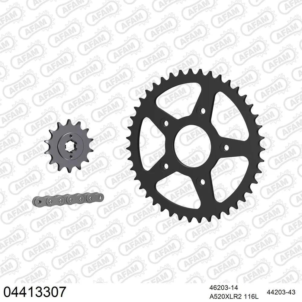 AFAM Kettensatz Stahl 520 XLR2 14x43 - Cagiva 125 Mito 2008-12 - 04413307