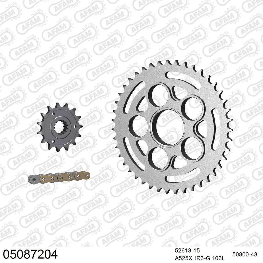 AFAM Kettensatz Stahl 525 XHR3-G 15x43 - Ducati 939 Hyperstrada 2016 - 05087204