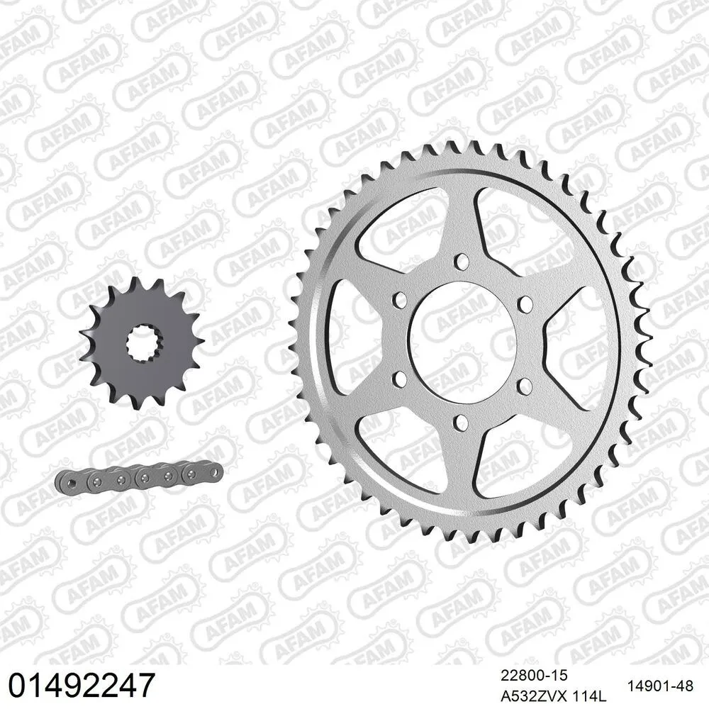 AFAM Kettensatz Stahl 532 ZVX 15x48 - Suzuki GSX-R 1100 1989 - 01492247