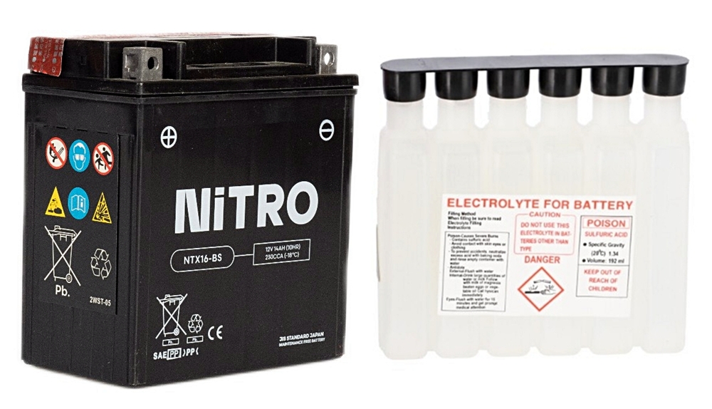 Nitro NTX16-BS-1 AGM Batterie 12V 14 Ah mit Säurepack Nitro NTX16-BS-1 AGM Batterie 12V 14 Ah mit Säurepack