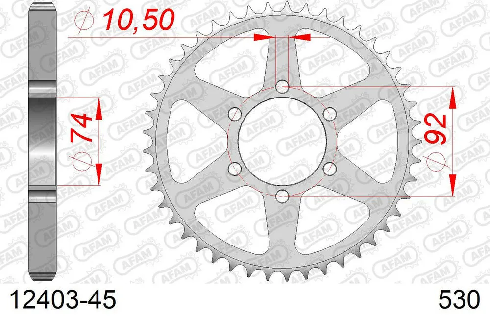 AFAM Kettensatz Stahl 530 XMR3 16x45 - Yamaha XJ 550 1981-84 - 01268200