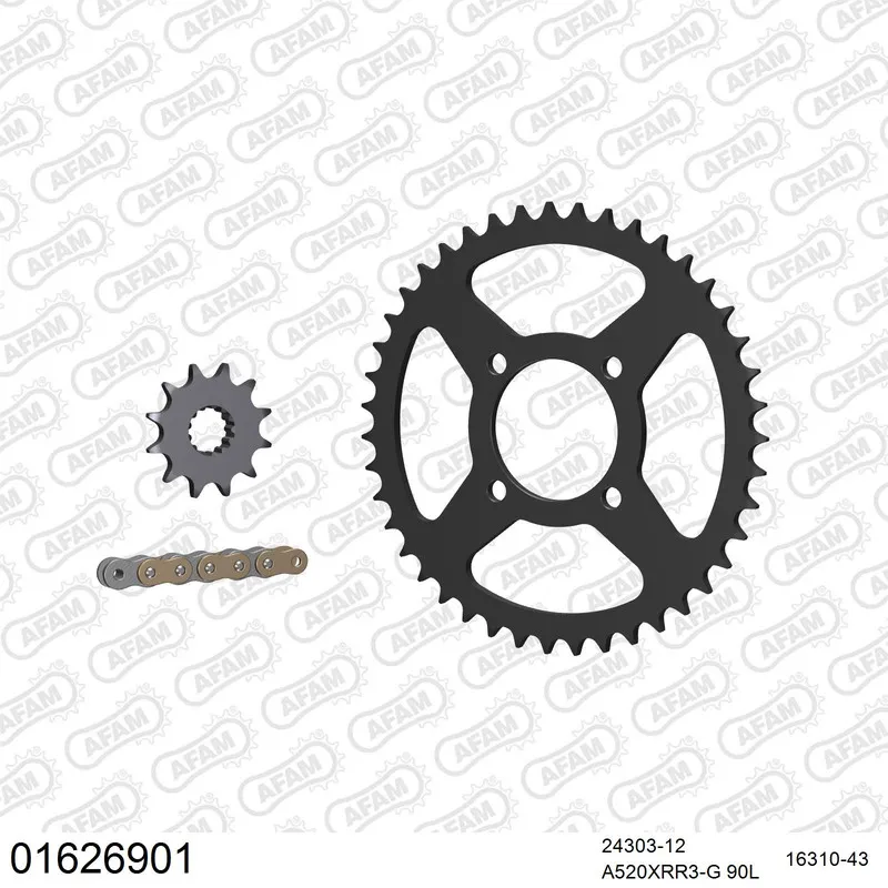 AFAM Kettensatz Stahl 520 XRR3-G 12x43 - Kawasaki KFX 250 Mojave 2004 - 01626901
