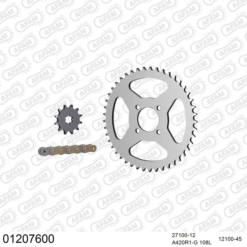 AFAM Kettensatz Stahl 420 R1-G 12x45 - Yamaha DT 80 MX 1981-83 - 01207600