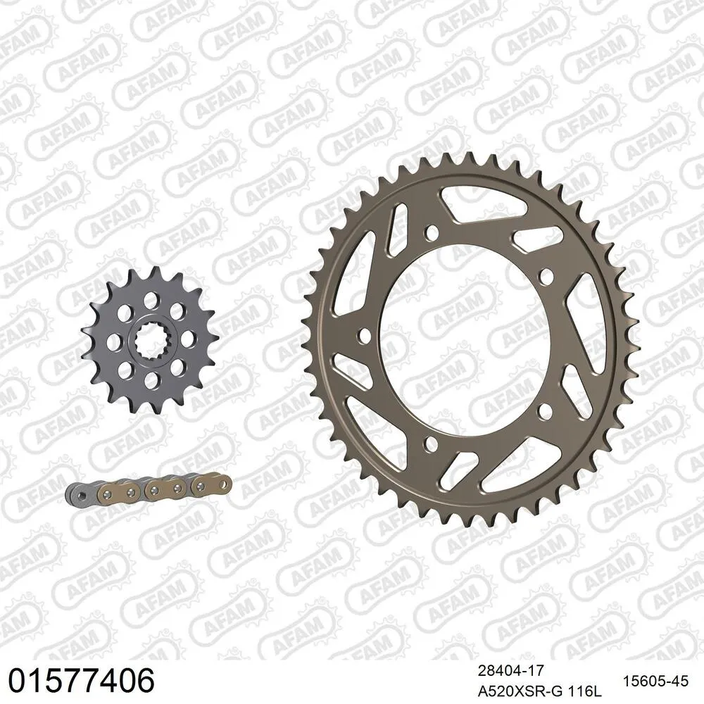 AFAM Racing Kettensatz Aluminium 520 XSR-G 17x45 - Suzuki GSX-R 750 2006-10 - 01577406