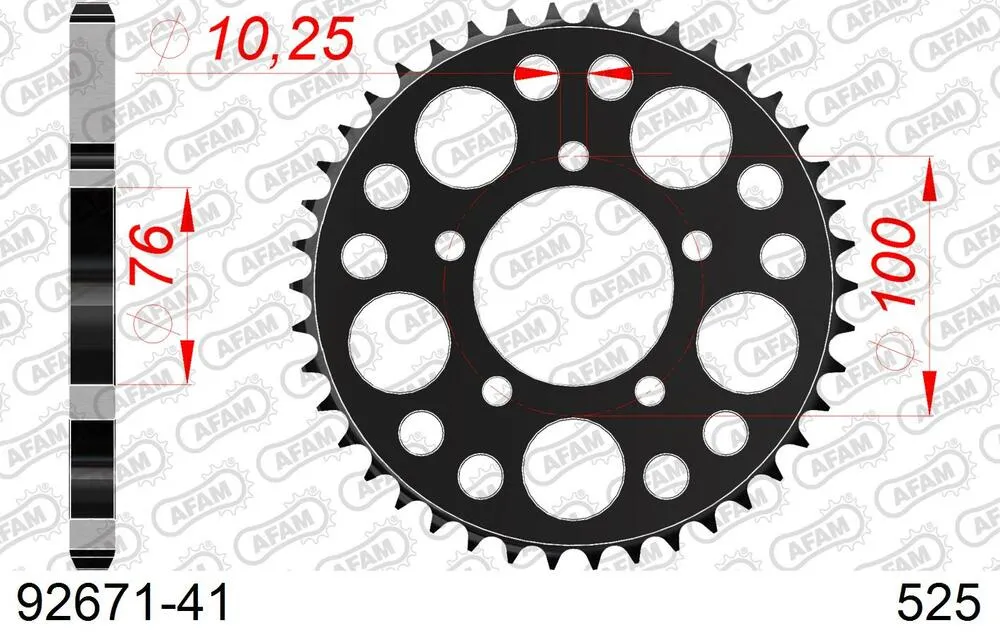 92671-41 AFAM Kettensatz Stahl 525 XSR2-G 16x41 - Benelli TNT 899 2007-16 - KIT109071