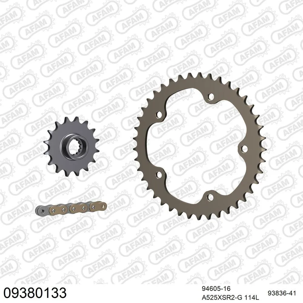 09380133 AFAM Kettensatz Aluminium 525 XSR2-G 16x41 - Mv Agusta Brutale 800 RR 2015-23 - 09380133