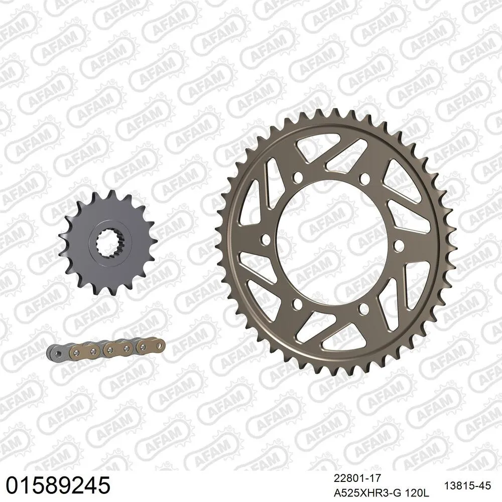 01589245 AFAM Kettensatz Aluminium 525 XHR3-G 17x45 - Suzuki GSX-R 1000 2017-24 - 01589245