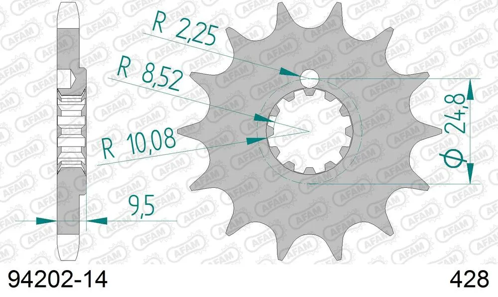 94202-14 AFAM Kettensatz Stahl 428 MX-G 14x46 - Husqvarna TC 85 2003-17 - KIT108501