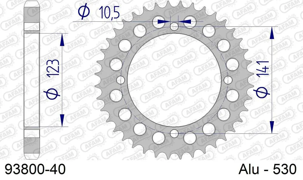 AFAM Kettensatz Aluminium 530 XMR3 19x40 - Laverda 750 SF2 1974-86 - KIT108991