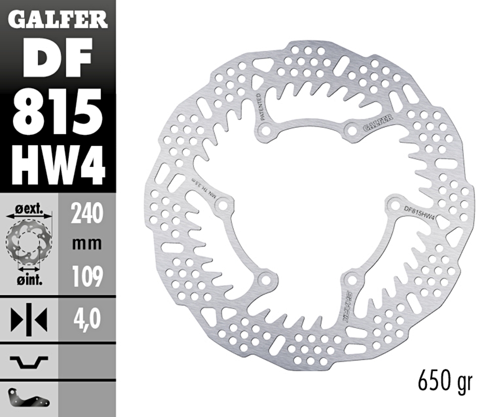 Galfer Bremsscheibe Shark starr 240X4mm - DF815HW4