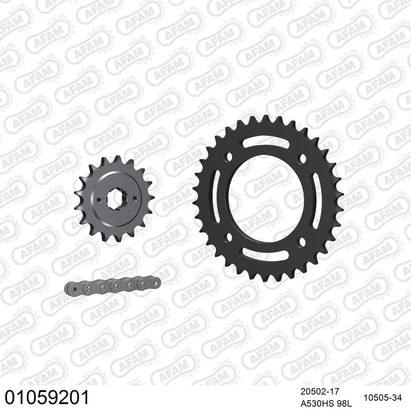 AFAM Kettensatz Stahl 530 HS 17x34 - Honda CB 500 1975-77 - 01059201