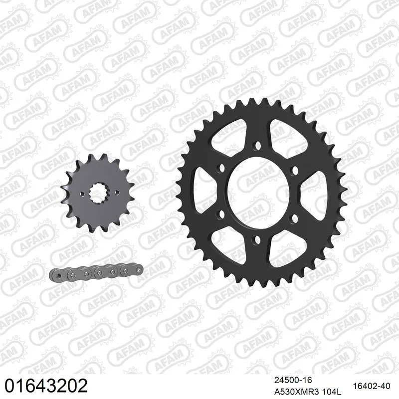 AFAM Kettensatz Stahl 530 XMR3 16x40 - Kawasaki ZR 400 1983-85 - 01643202