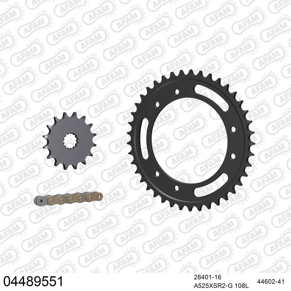 04489551 AFAM Kettensatz Stahl 525 XSR2-G 16x41 - Cagiva 1000 Navigator 2000-05 - 04489551
