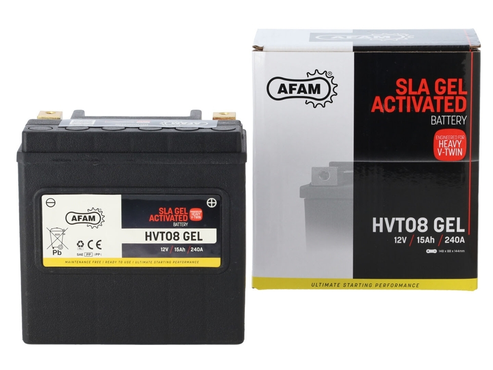 AFAM HVT 08 GEL SLA Batterie 12V 15AH 240A - Einbaufertig (65948 YTX14-BS CTX14-BS HVT08)