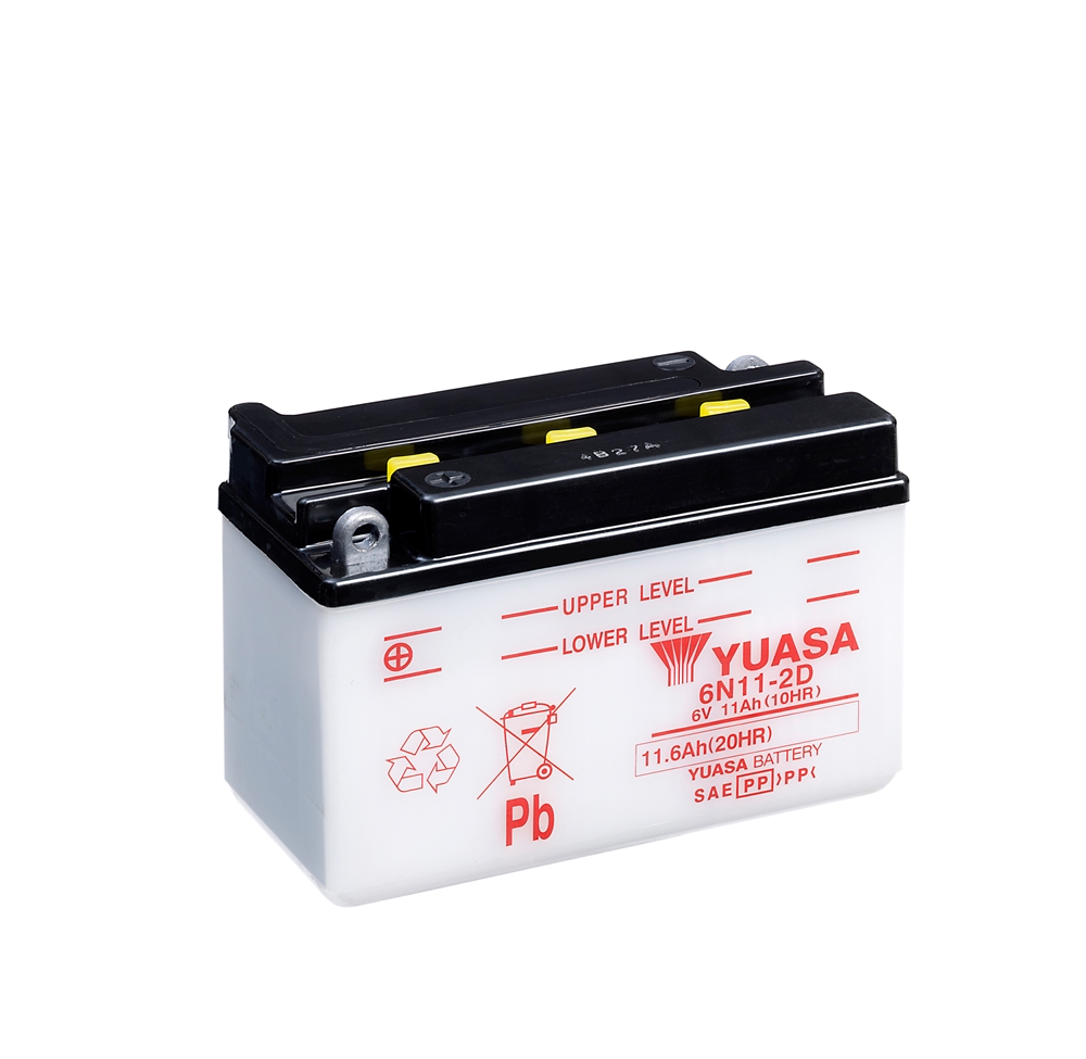 Yuasa 6N11-2D Batterie 6V 11 AH (DC) ohne Säure Yuasa 6N11-2D Batterie 6V 11 AH (DC) ohne Säure