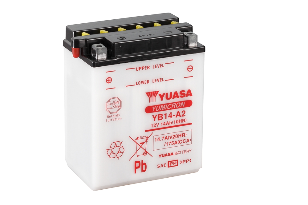Yuasa YB14-A2 Batterie YuMicron® 12V 14 AH (CP) mit Säurepack Yuasa YB14-A2 Batterie YuMicron® 12V 14 AH (CP) mit Säurepack