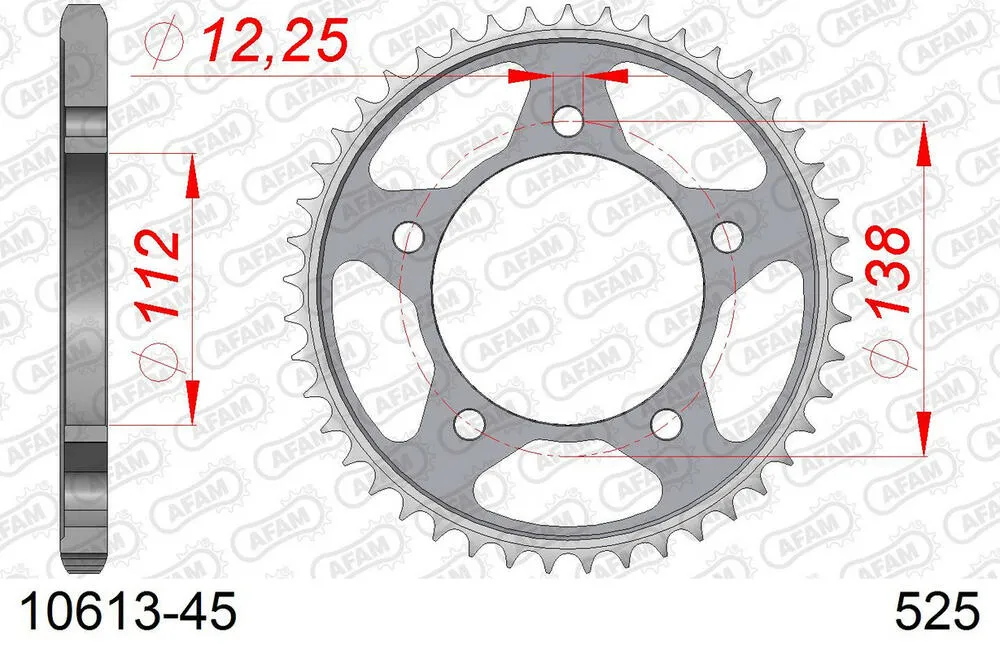 AFAM Kettensatz Stahl 525 XMR3 16x45 - Honda CBR 600 F4 1999-00 - 01070245