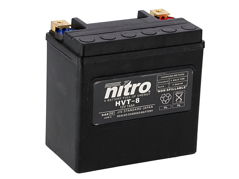 Nitro HVT 08 SLA AGM Gel Batterie 12V 14 Ah ab Werk gefüllt