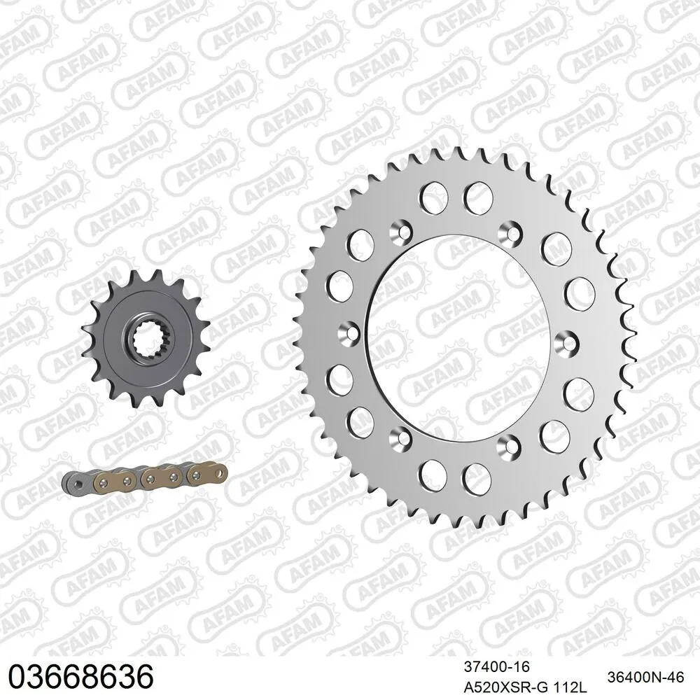 AFAM Kettensatz Aluminium 520 XSR-G 16x46 - Aprilia SXV 550 Supermoto 2006-13 - 03668636