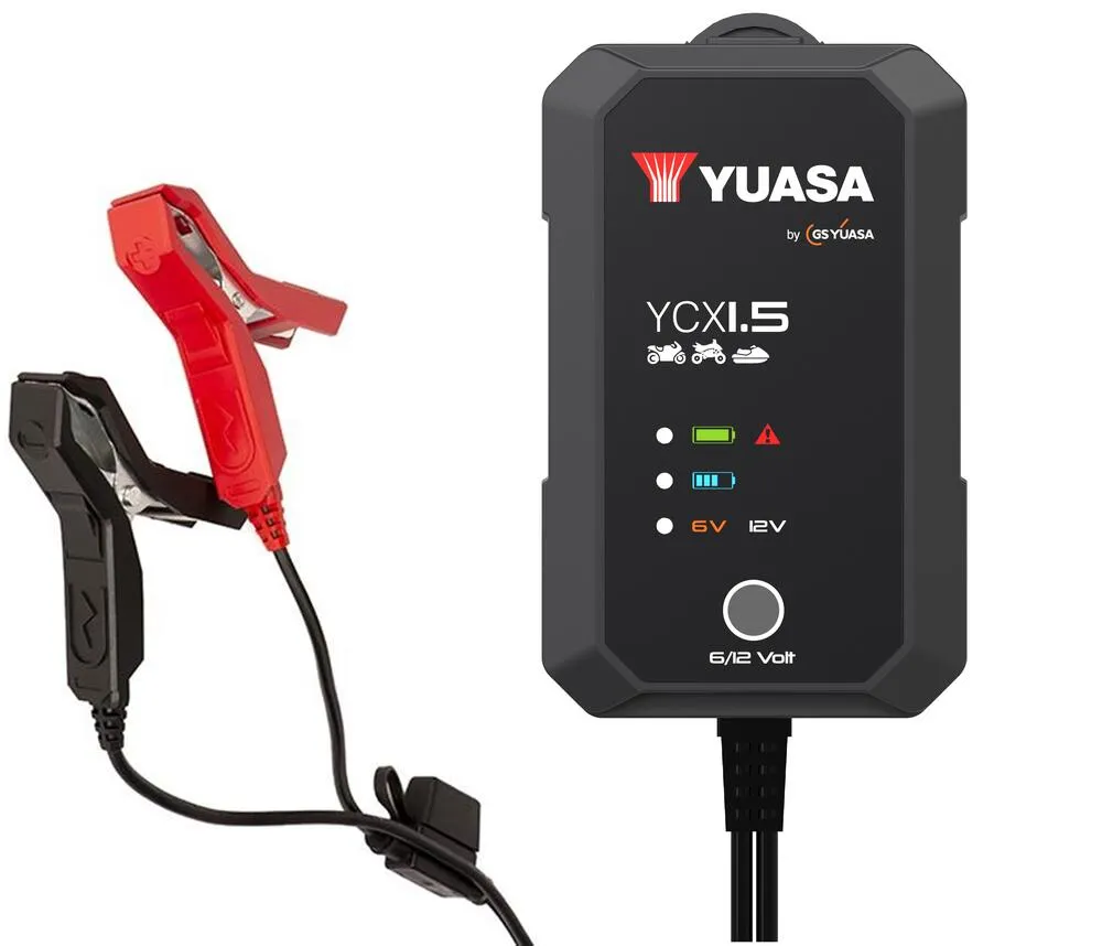 Yuasa_YCX15_Batterieladegeraet_6V___12V_15A_fuer_Blei_Saeure___Lithium_Batterie_3 Yuasa YCX1.5 Batterieladegerät 6V / 12V 1.5A für Blei-Säure + Lithium Batterie