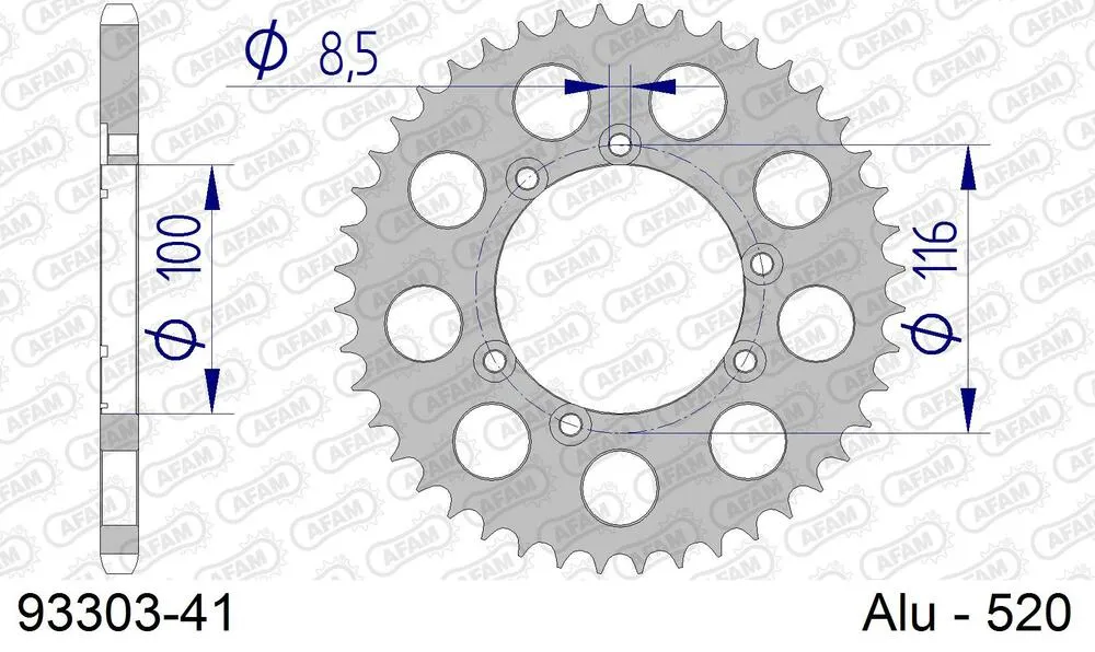 AFAM Kettensatz Aluminium 520 MR2-G 11x41 - Gasgas JT 238 Contact 1993-01 - KIT108591