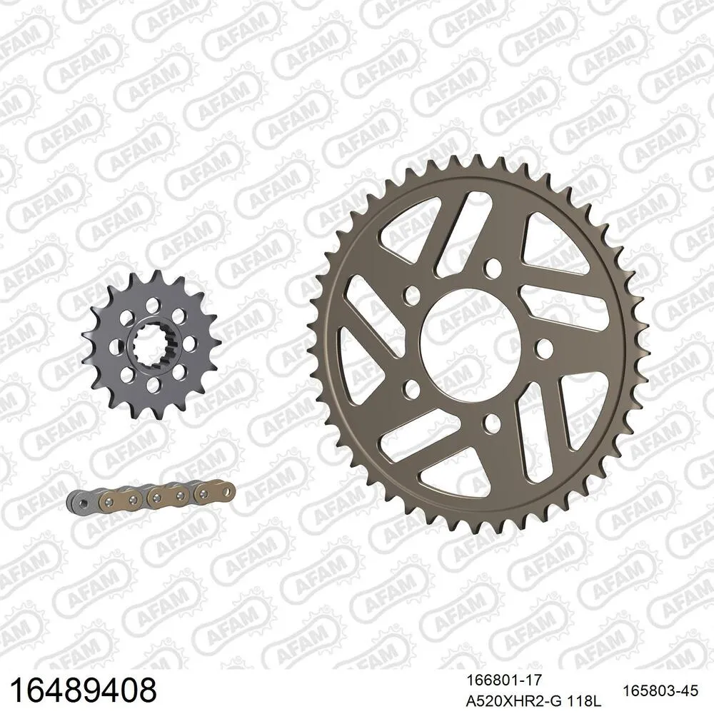 AFAM Kettensatz Stahl 520 XHR2-G 17x45 - BMW HP4 Race 1000 2017-18 - 16489408