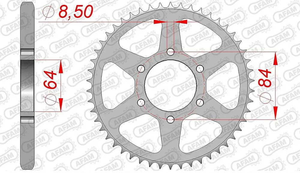 AFAM Kettensatz Stahl 428 R1-G 16x53 - Suzuki DR 125 S 1985-94