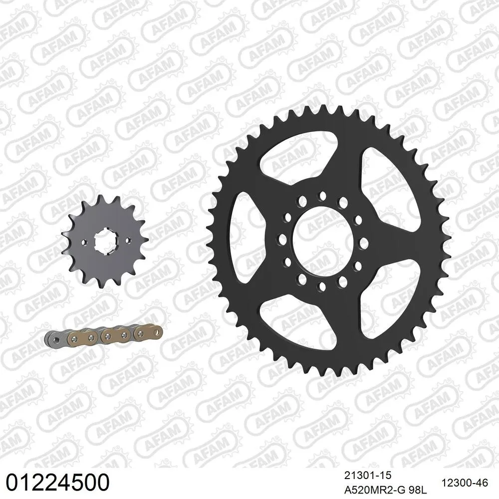 01224500 AFAM Kettensatz Stahl 520 MR2-G 15x46 - Yamaha XT 240 1984-85 - 01224500