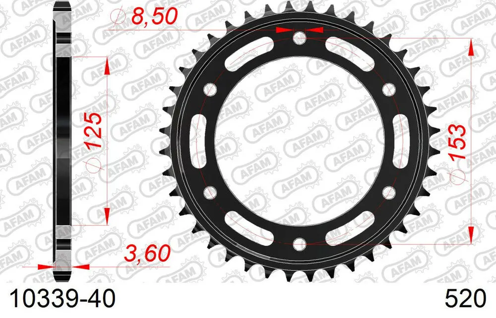 AFAM Kettensatz Stahl 520 XRR3-G 14x40 - Honda CRF 300 L 2021-24 - 01030500