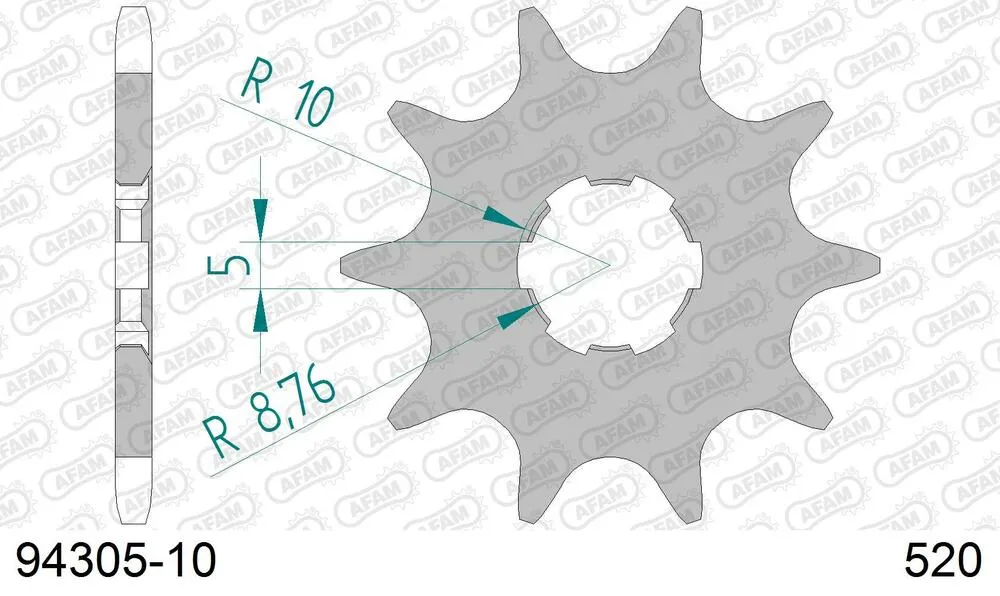 94305-10 AFAM Kettensatz Aluminium 520 MR2-G 10x44 - Gasgas TXT 125 1998-01 - KIT108571