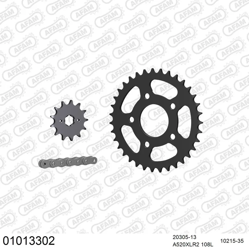 01013302 AFAM Kettensatz Stahl 520 XLR2 13x35 - Honda NSR 125 R 1989-92 - 01013302
