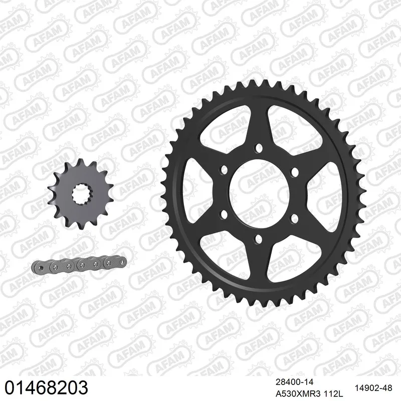 01468203 AFAM Kettensatz Stahl 530 XMR3 14x48 - Suzuki GS 550 ES 1983-86 - 01468203