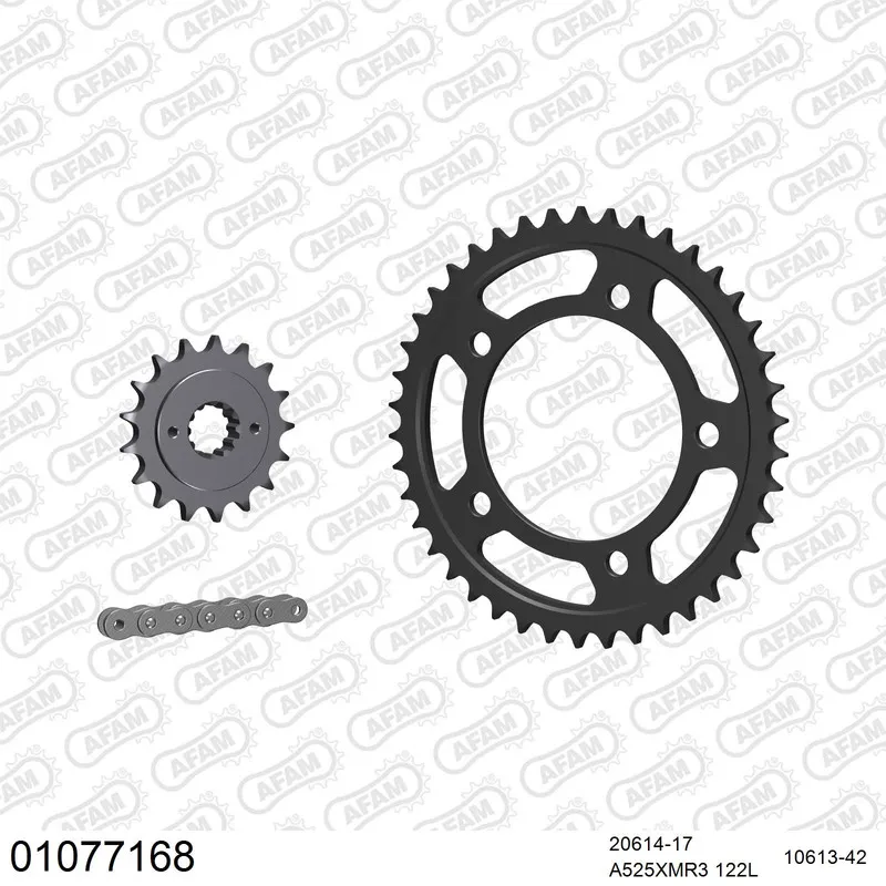 AFAM Kettensatz Stahl 525 XMR3 17x42 - Honda VT 750 DC Shadow Spirit 2007-09 - 01077168