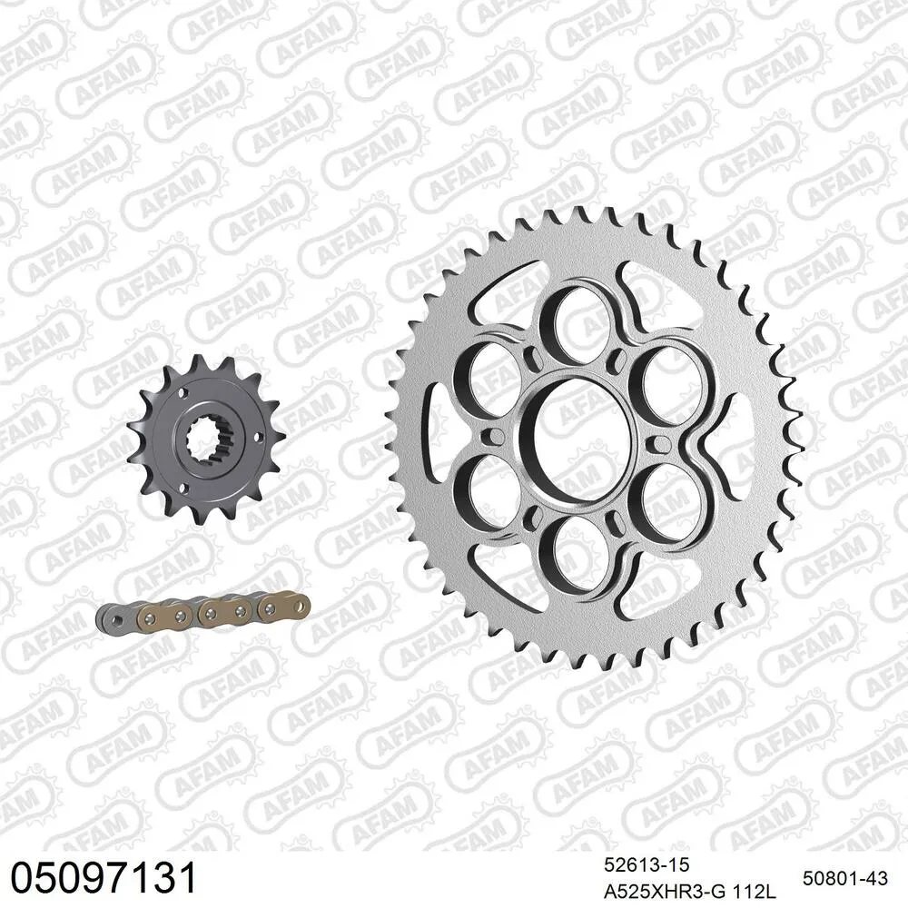 AFAM Kettensatz Stahl 525 XHR3-G 15x43 - Ducati 1260 Diavel 2019-22 - 05097131