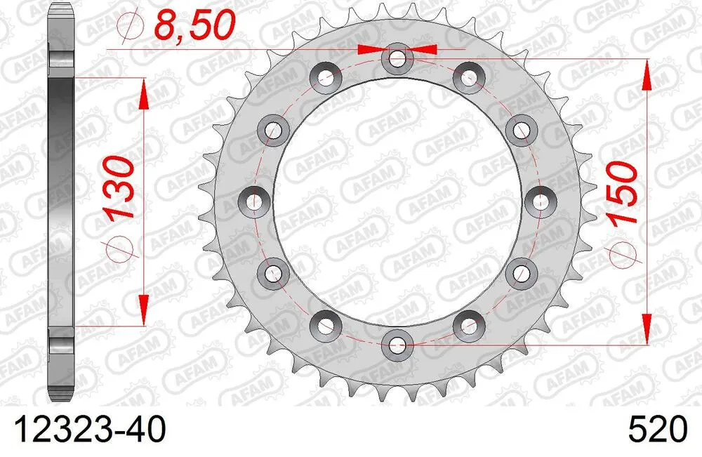 AFAM Kettensatz Stahl 520 XRR3-G 15x40 - Honda XL 600 LM 1985-87 - KIT101131