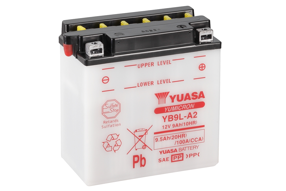 Yuasa YB9L-A2 Batterie YuMicron® 12V 9 AH (CP) mit Säurepack Yuasa YB9L-A2 Batterie YuMicron® 12V 9 AH (CP) mit Säurepack