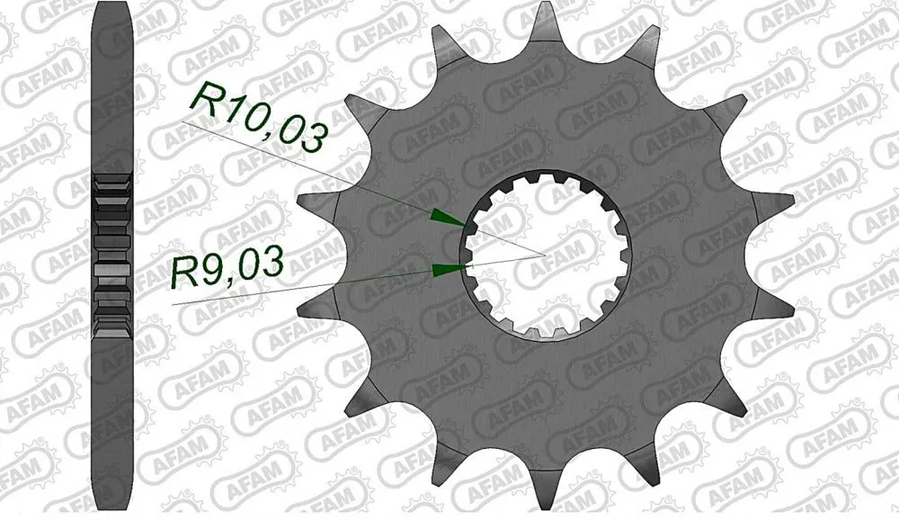 AFAM Kettensatz Stahl 428 R1-G 14x41 - Suzuki GN 125 /E 1982-96