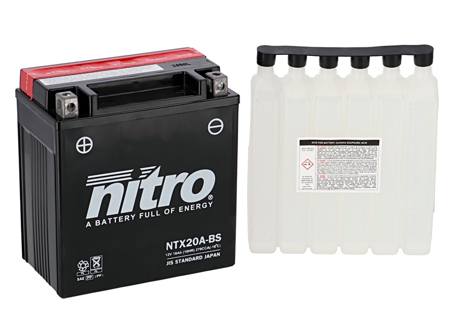 Nitro NTX20A-BS AGM Batterie 12V 18 Ah mit Säurepack Nitro NTX20A-BS AGM Batterie 12V 18 Ah mit Säurepack